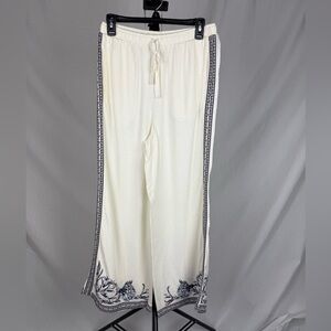Max Studio London Wide-Leg Pants with Decorative Trim– Size M –